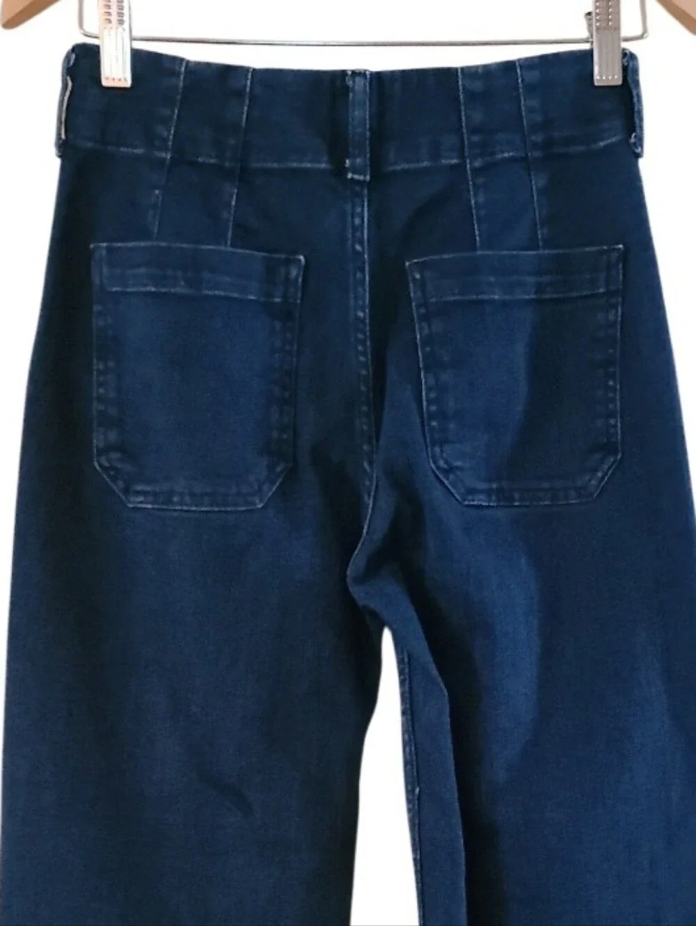 Maeve Anthroplogie The Colette Cropped Wide Leg Pants Jeans Dark Blue - Picture 10 of 16